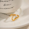 Wholesale Stainless Steel Geometric Snakeshaped Open Ring With Electroplating Treatment