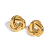 Wholesale Stainless Steel Geometric Spiral Pvd Furnace Vacuum Real Gold Plated Earrings For Women