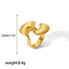Wholesale Stainless Steel Geometric Spiral Ring For Women With Electroplating Treatment Exaggerated Design