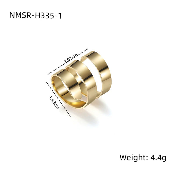 Wholesale Stainless Steel Geometric Spiral Ring Jewelry With Electroplating For Men