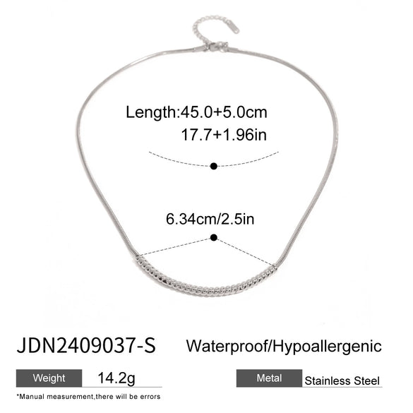 Wholesale Stainless Steel Geometric Spiral Rotating Chain Necklace With Electroplating For Women