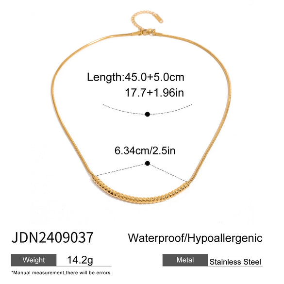Wholesale Stainless Steel Geometric Spiral Rotating Chain Necklace With Electroplating For Women