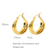 Wholesale Stainless Steel Geometric Spiral Twisted Patchwork Earrings Electroplated For Women