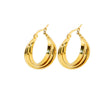 Wholesale Stainless Steel Geometric Spiral Twisted Patchwork Earrings Electroplated For Women