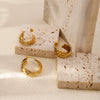 Wholesale Stainless Steel Geometric Spiral Twisted Patchwork Earrings Electroplated For Women