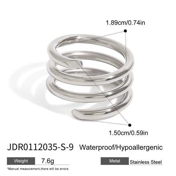 Wholesale Stainless Steel Geometric Split Voxel Ring Electroplated Trend Jewelry For Women