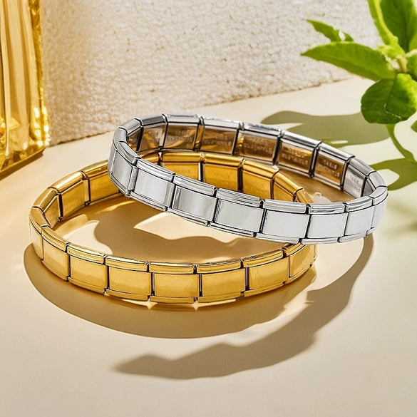 Wholesale Stainless Steel Geometric Square Chain Handmade Electroplated Unisex Bracelet