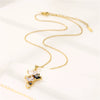 Wholesale Stainless Steel Geometric Square Crystal Clavicle Necklace With Electroplating For Women