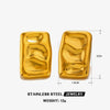 Wholesale Stainless Steel Geometric Square Earrings 18K Gold Plated Manual High Polished