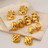 Wholesale Stainless Steel Geometric Square Earrings 18K Gold Plated Manual High Polished