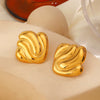 Wholesale Stainless Steel Geometric Square Earrings 18K Gold Plated Manual High Polished