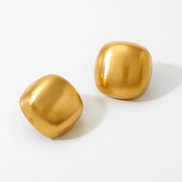 Wholesale Stainless Steel Geometric Square Earrings With Electroplating Unique Fashion Design For Women