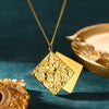 Wholesale Stainless Steel Geometric Square Electroplated Necklace For Unisex With Irregular Texture