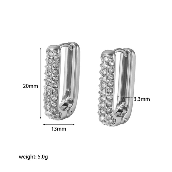 Wholesale Stainless Steel Geometric Square Electroplated Women's Earrings