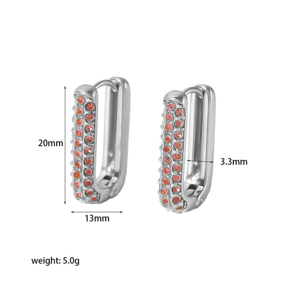 Wholesale Stainless Steel Geometric Square Electroplated Women's Earrings