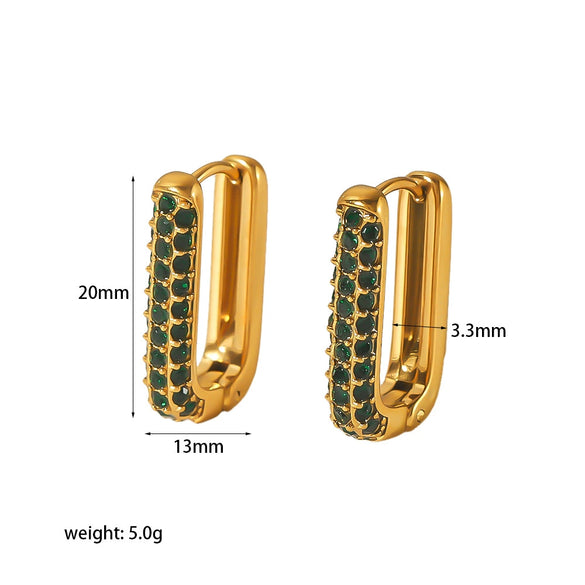 Wholesale Stainless Steel Geometric Square Electroplated Women's Earrings