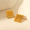 Wholesale Stainless Steel Geometric Square Pleated Electroplated Women's Earrings