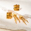 Wholesale Stainless Steel Geometric Square Pleated Jellyfish Long Tassel Earrings With Real Gold Electroplated For Women