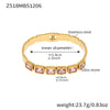Wholesale Stainless Steel Geometric Square Stained Glass Stone 18K Gold Plated Bracelet Jewelry Accessories