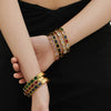 Wholesale Stainless Steel Geometric Square Stained Glass Stone 18K Gold Plated Bracelet Jewelry Accessories