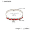 Wholesale Stainless Steel Geometric Square Stained Glass Stone 18K Gold Plated Bracelet Jewelry Accessories