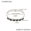Wholesale Stainless Steel Geometric Square Stained Glass Stone 18K Gold Plated Bracelet Jewelry Accessories