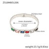 Wholesale Stainless Steel Geometric Square Stained Glass Stone 18K Gold Plated Bracelet Jewelry Accessories