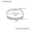 Wholesale Stainless Steel Geometric Square Stained Glass Stone 18K Gold Plated Bracelet Jewelry Accessories