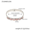 Wholesale Stainless Steel Geometric Square Stained Glass Stone 18K Gold Plated Bracelet Jewelry Accessories
