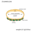 Wholesale Stainless Steel Geometric Square Stained Glass Stone 18K Gold Plated Bracelet Jewelry Accessories