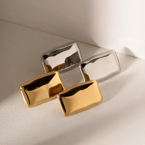 Wholesale Stainless Steel Geometric Square Stud Earrings For Women With Electroplating