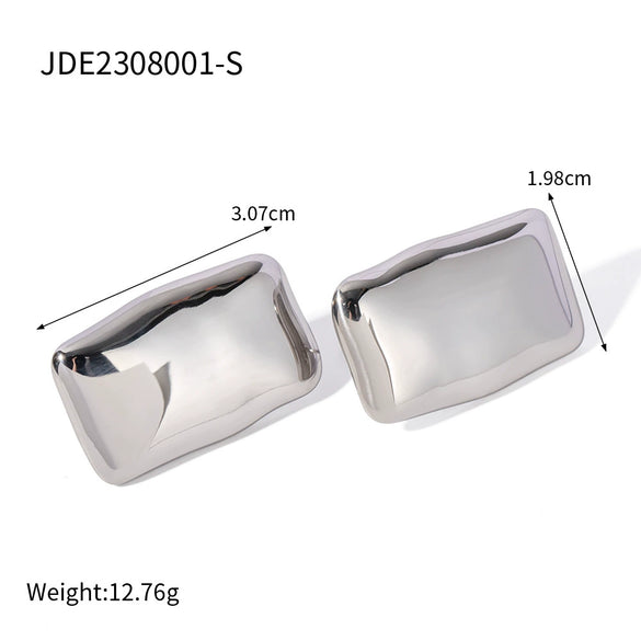 Wholesale Stainless Steel Geometric Square Stud Earrings For Women With Electroplating
