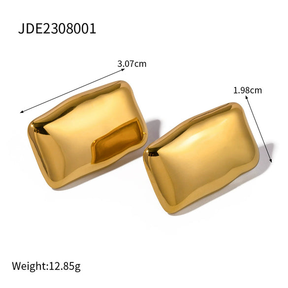 Wholesale Stainless Steel Geometric Square Stud Earrings For Women With Electroplating