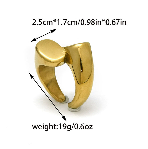 Wholesale Stainless Steel Geometric Sshaped Hollow Fashion Women's Opening Ring With Electroplating