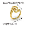 Wholesale Stainless Steel Geometric Sshaped Hollow Fashion Women's Opening Ring With Electroplating