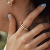 Wholesale Stainless Steel Geometric Stacked Ring Electroplated Women's Hand Jewelry
