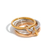Wholesale Stainless Steel Geometric Stacked Ring Electroplated Women's Hand Jewelry