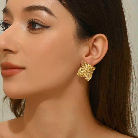 Wholesale Stainless Steel Geometric Stamped Earrings For Women