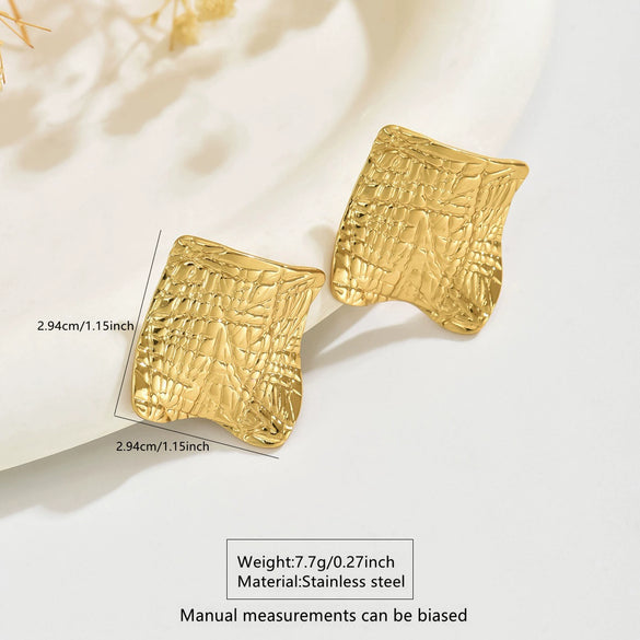 Wholesale Stainless Steel Geometric Stamped Earrings For Women
