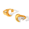 Wholesale Stainless Steel Geometric Star And Moon Ring For Women Electroplated Highend Hand Jewelry