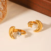 Wholesale Stainless Steel Geometric Star And Moon Ring For Women Electroplated Highend Hand Jewelry