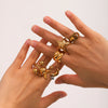 Wholesale Stainless Steel Geometric Star And Moon Ring For Women Electroplated Highend Hand Jewelry