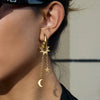 Wholesale Stainless Steel Geometric Star And Moon Tassel Earrings Light Luxury Highend Vacuum Plated In Furnace Women's Jewelry