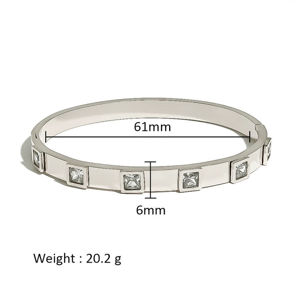 Wholesale Stainless Steel Geometric Star Flower Zircon Ladies Buckle Bracelet With 18K Plating