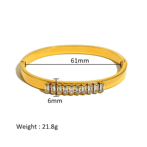 Wholesale Stainless Steel Geometric Star Flower Zircon Ladies Buckle Bracelet With 18K Plating