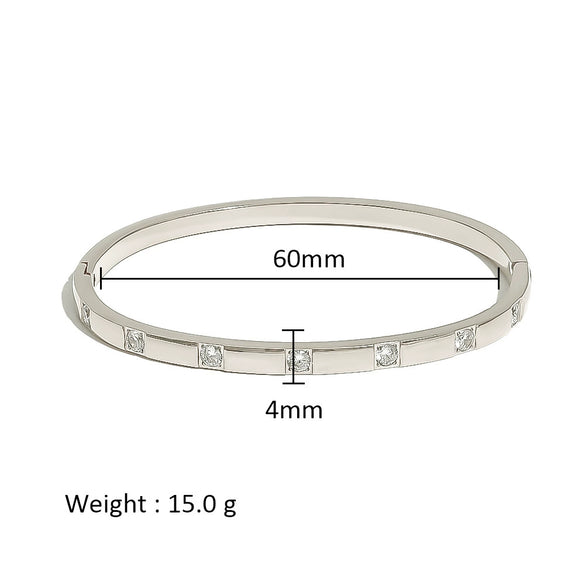 Wholesale Stainless Steel Geometric Star Flower Zircon Ladies Buckle Bracelet With 18K Plating