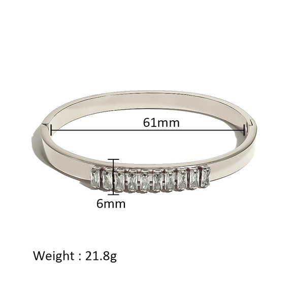 Wholesale Stainless Steel Geometric Star Flower Zircon Ladies Buckle Bracelet With 18K Plating