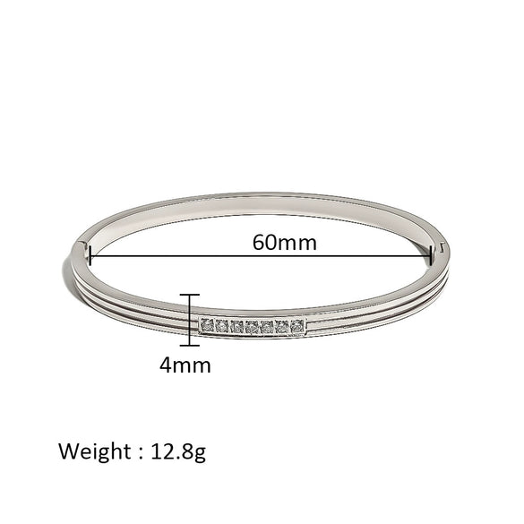 Wholesale Stainless Steel Geometric Star Flower Zircon Ladies Buckle Bracelet With 18K Plating