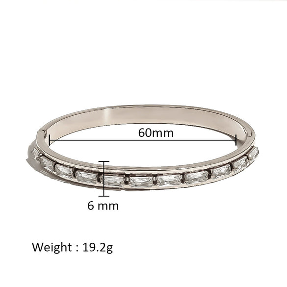 Wholesale Stainless Steel Geometric Star Flower Zircon Ladies Buckle Bracelet With 18K Plating
