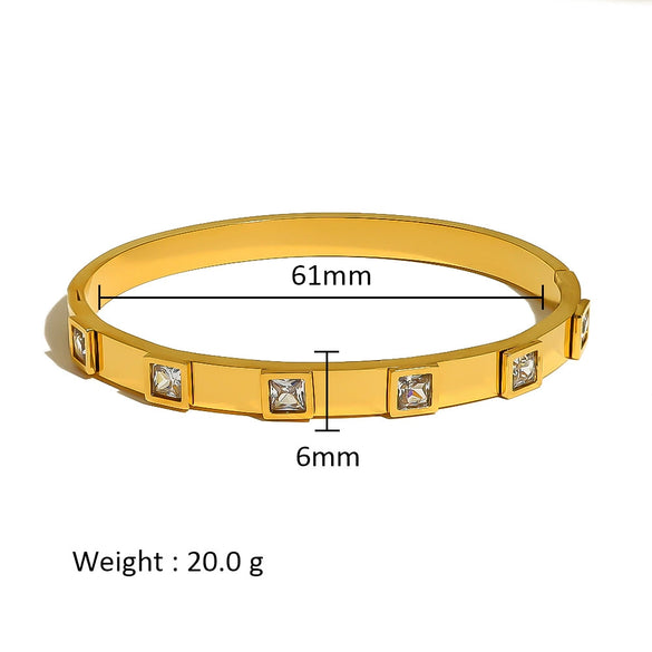 Wholesale Stainless Steel Geometric Star Flower Zircon Ladies Buckle Bracelet With 18K Plating